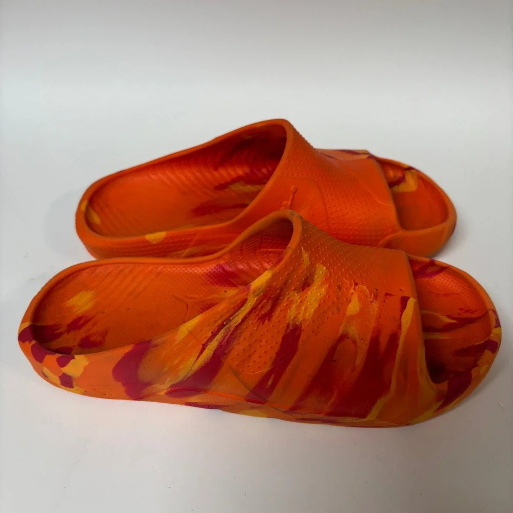 Jordan Play Slides Orange Red Marble Kids Sandals FD1187-800 Size  6.5